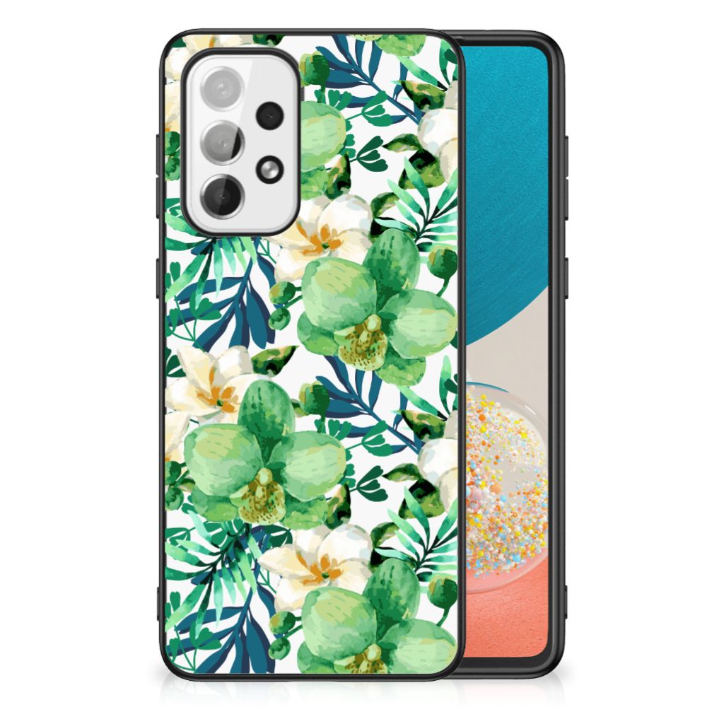 Samsung Galaxy A73 Bloemen Hoesje Orchidee Groen B2C Telecom