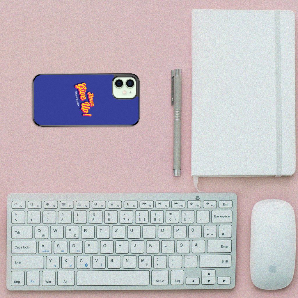 iPhone 12 Mini Hoesje met Quotes Never Give Up B2C Telecom