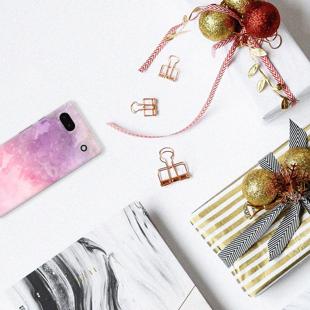 Hoesje maken Google Pixel 6A Pink Purple Paint B2C Telecom