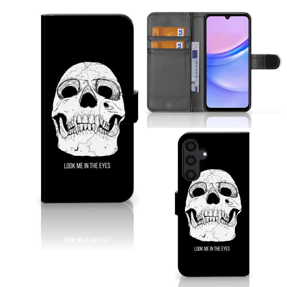 Telefoonhoesje met Naam Samsung Galaxy A15 Skull Eyes