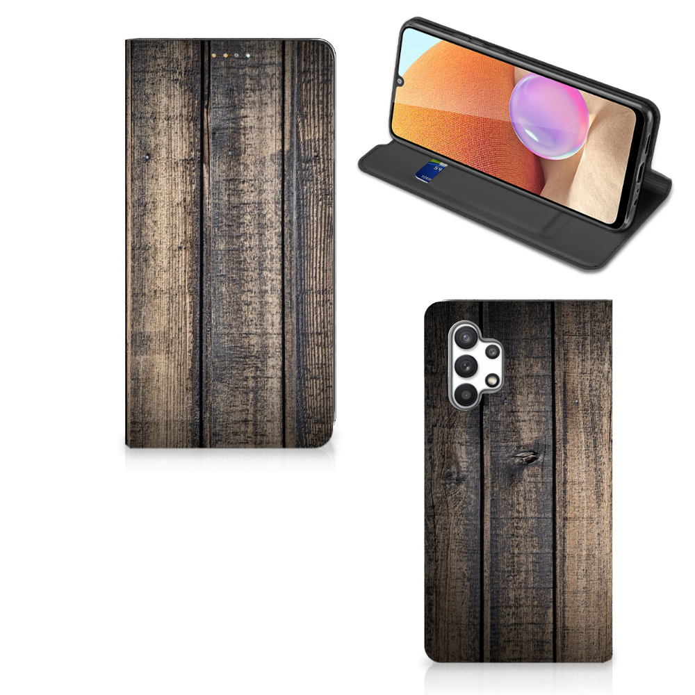 Samsung Galaxy A32 4G | A32 5G Enterprise Editie Book Wallet Case Steigerhout - B2C Telecom