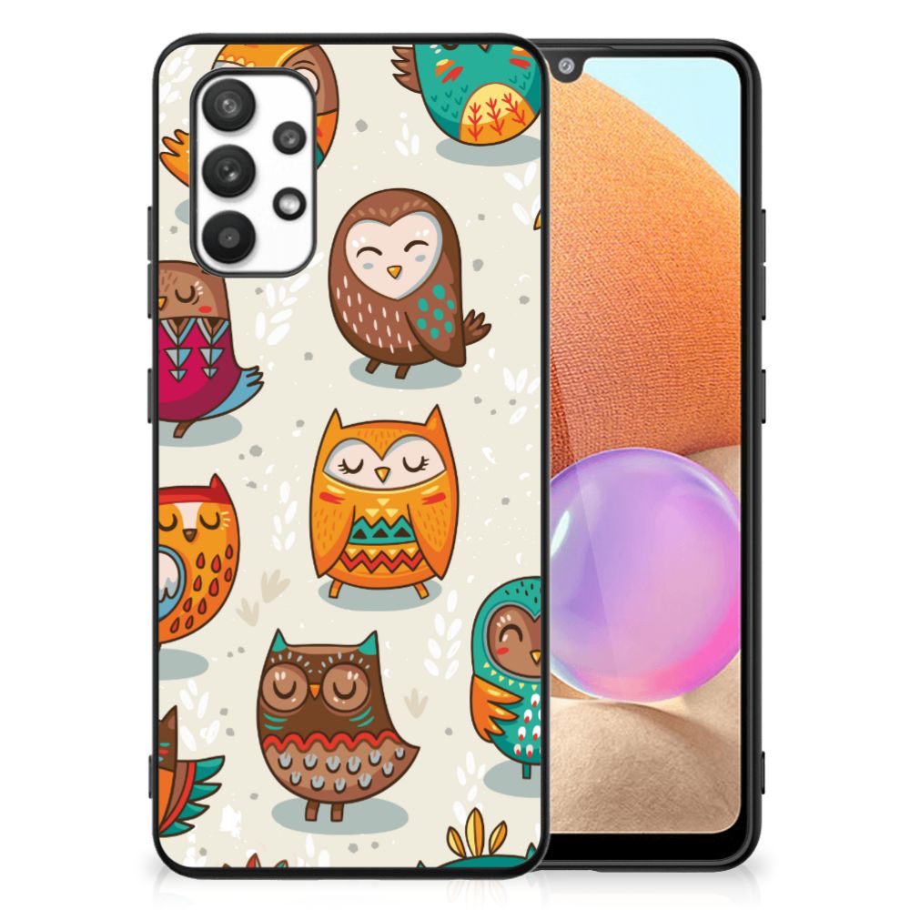 Samsung Galaxy A32 4G | A32 5G Enterprise Editie Dierenprint Telefoonhoesje Vrolijke Uilen B2C Telecom