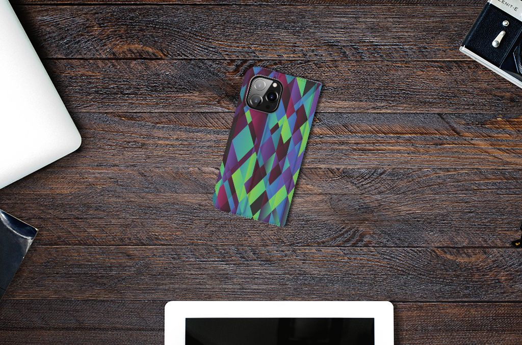 iPhone 14 Pro Max Stand Case Abstract Green Blue - B2C Telecom
