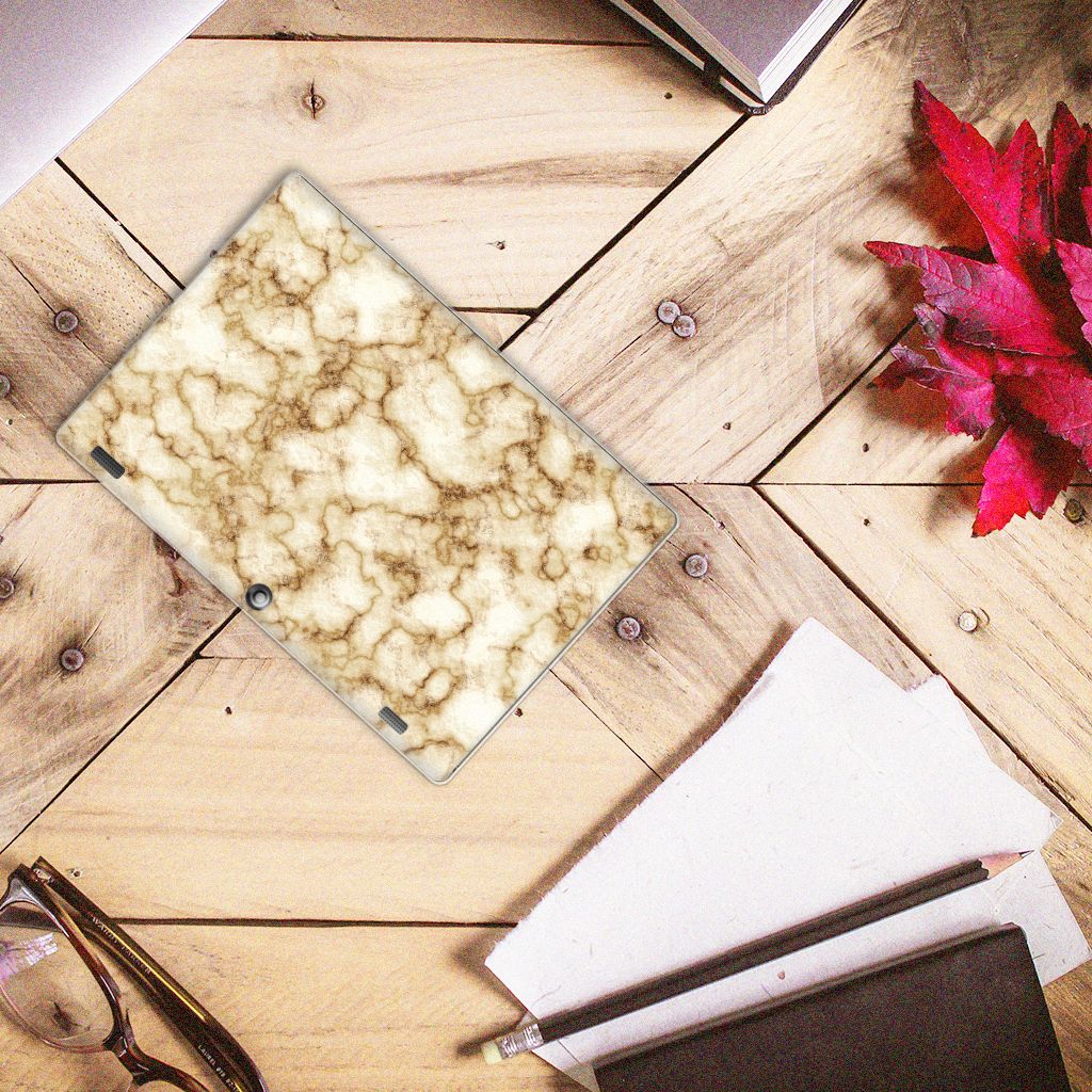 Lenovo Tab 10 | Tab 2 A10-30 Tablet Back Cover Marmer Goud - B2C Telecom