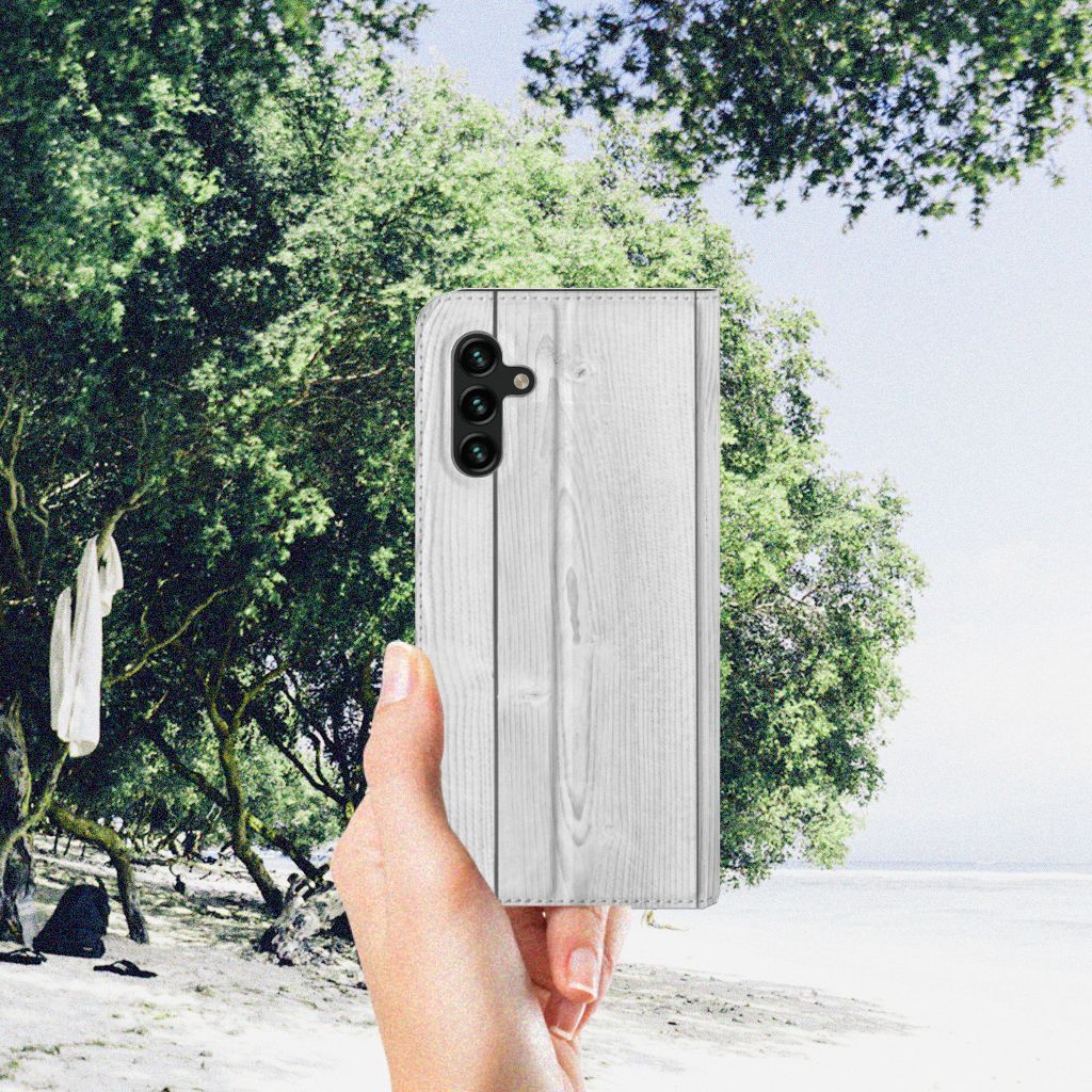 Samsung Galaxy A13 (5G) | Samsung Galaxy A04s Book Wallet Case White Wood - B2C Telecom