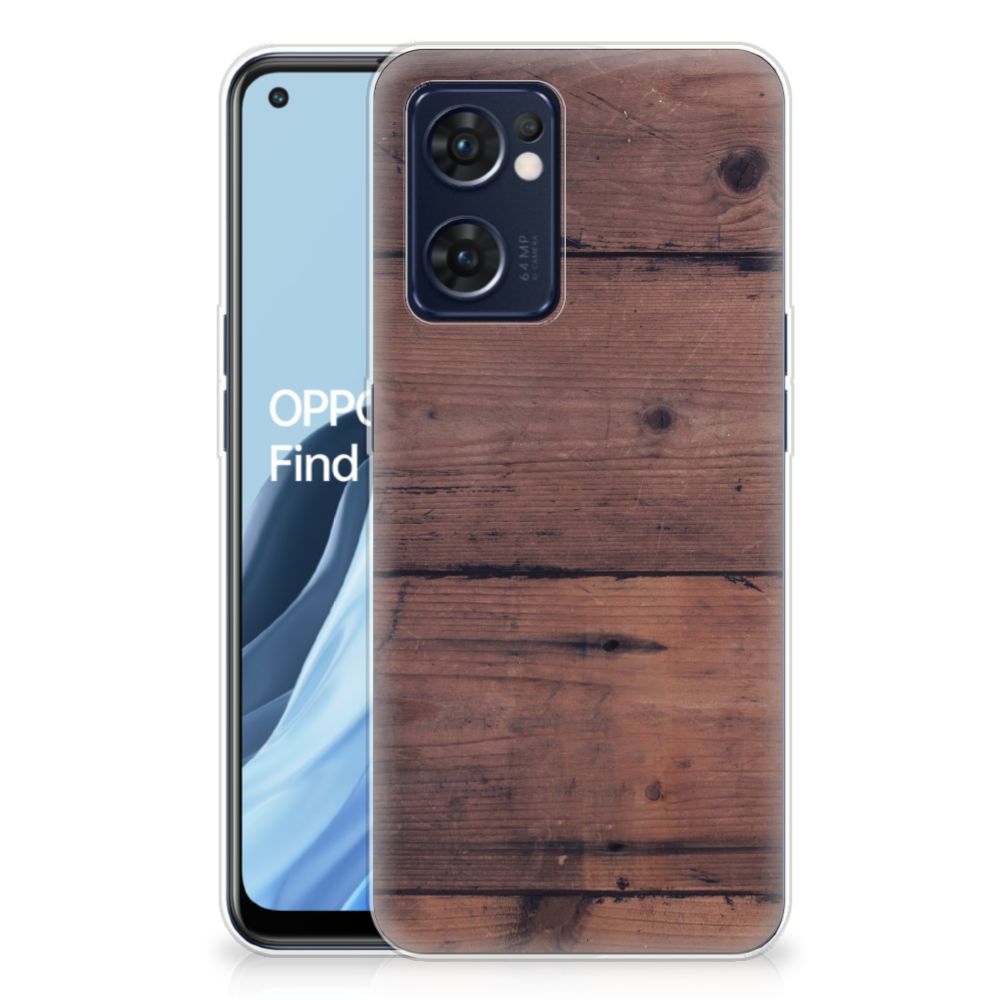 OPPO Reno 7 5G | Find X5 Lite Bumper Hoesje Old Wood