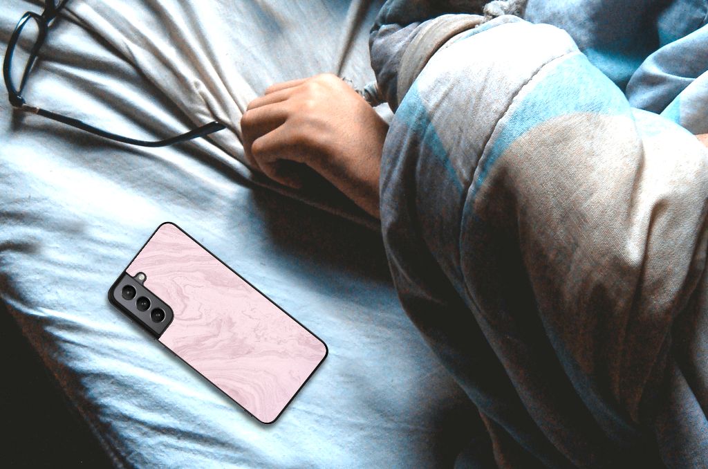 Samsung Galaxy S21FE Marmeren Print Telefoonhoesje Marble Pink - Origineel Cadeau Vriendin B2C Telecom