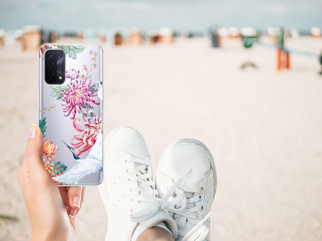OPPO A93 5G TPU Hoesje Bird Flowers B2C Telecom