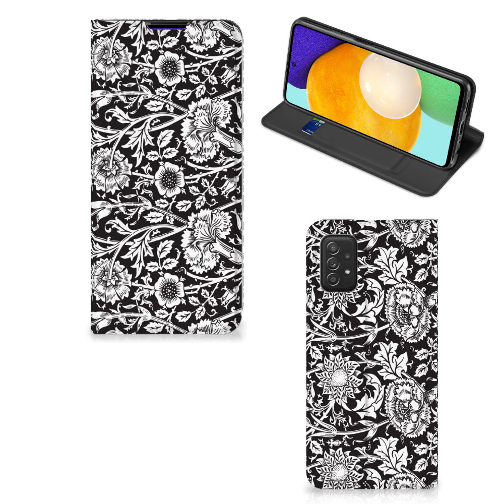 Samsung Galaxy A03s Smart Cover Black Flowers