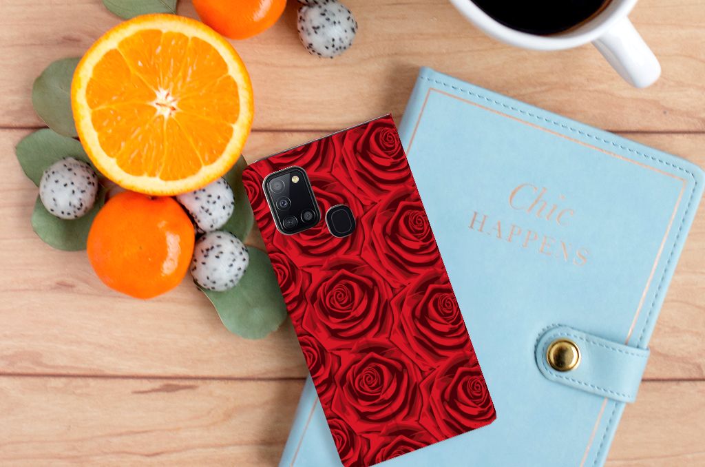 Samsung Galaxy A21s Smart Cover Red Roses - B2C Telecom