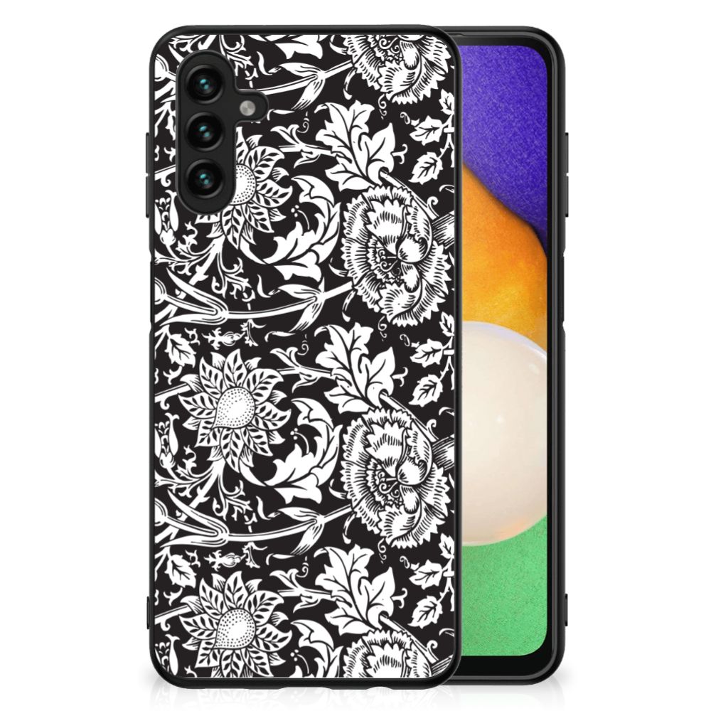Samsung Galaxy A13 5G | A04s Bloemen Hoesje Black Flowers