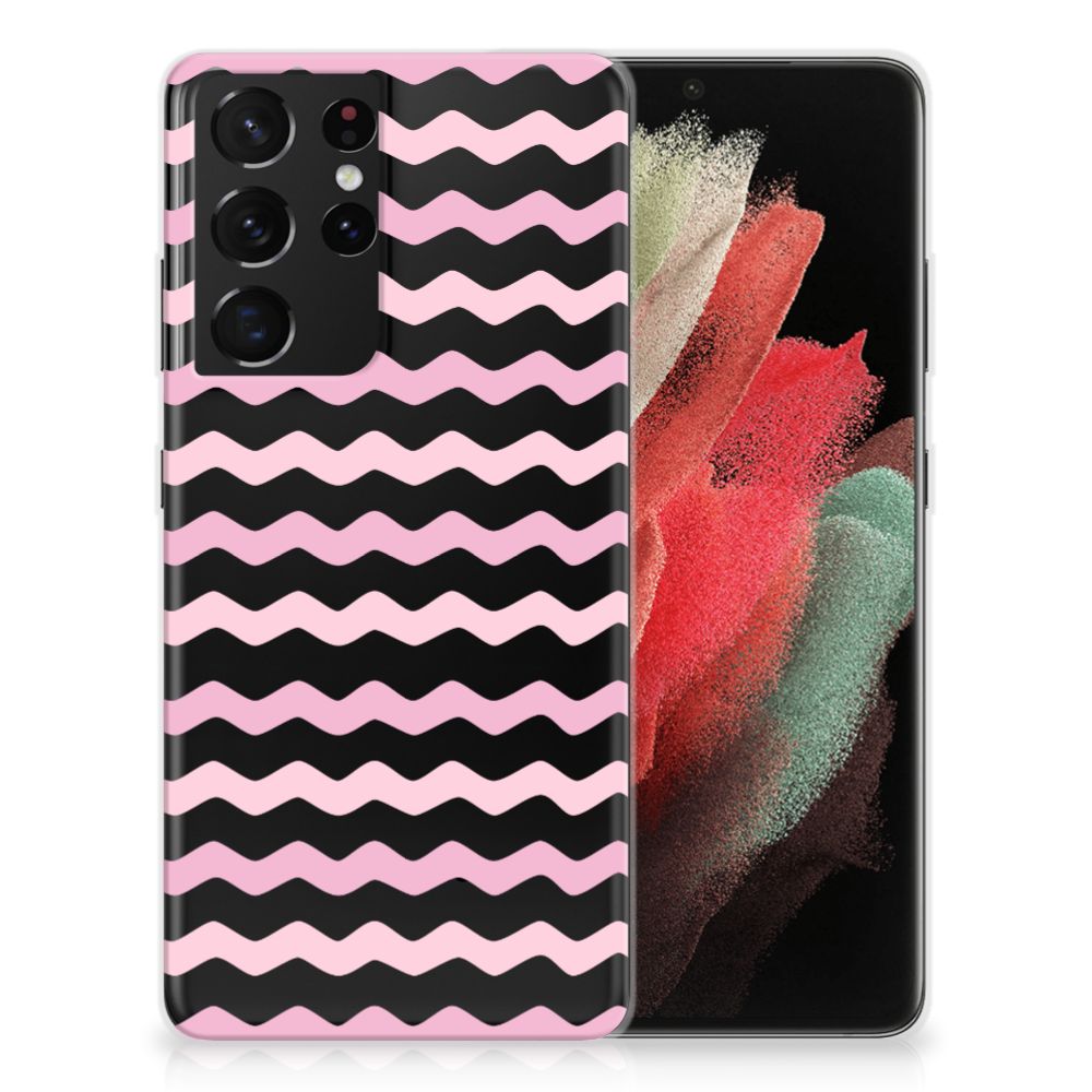 Samsung Galaxy S21 Ultra TPU bumper Waves Roze B2C Telecom