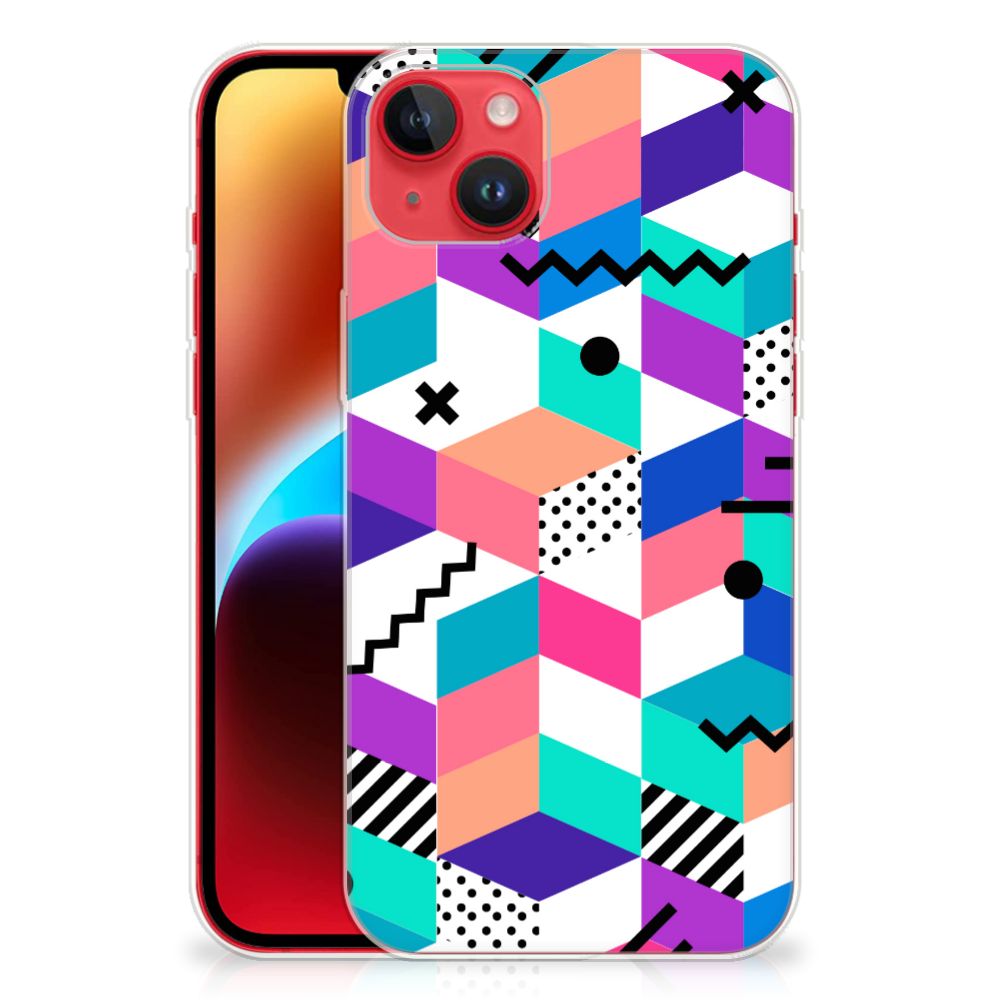 iPhone 14 Plus TPU Hoesje Blokken Kleurrijk