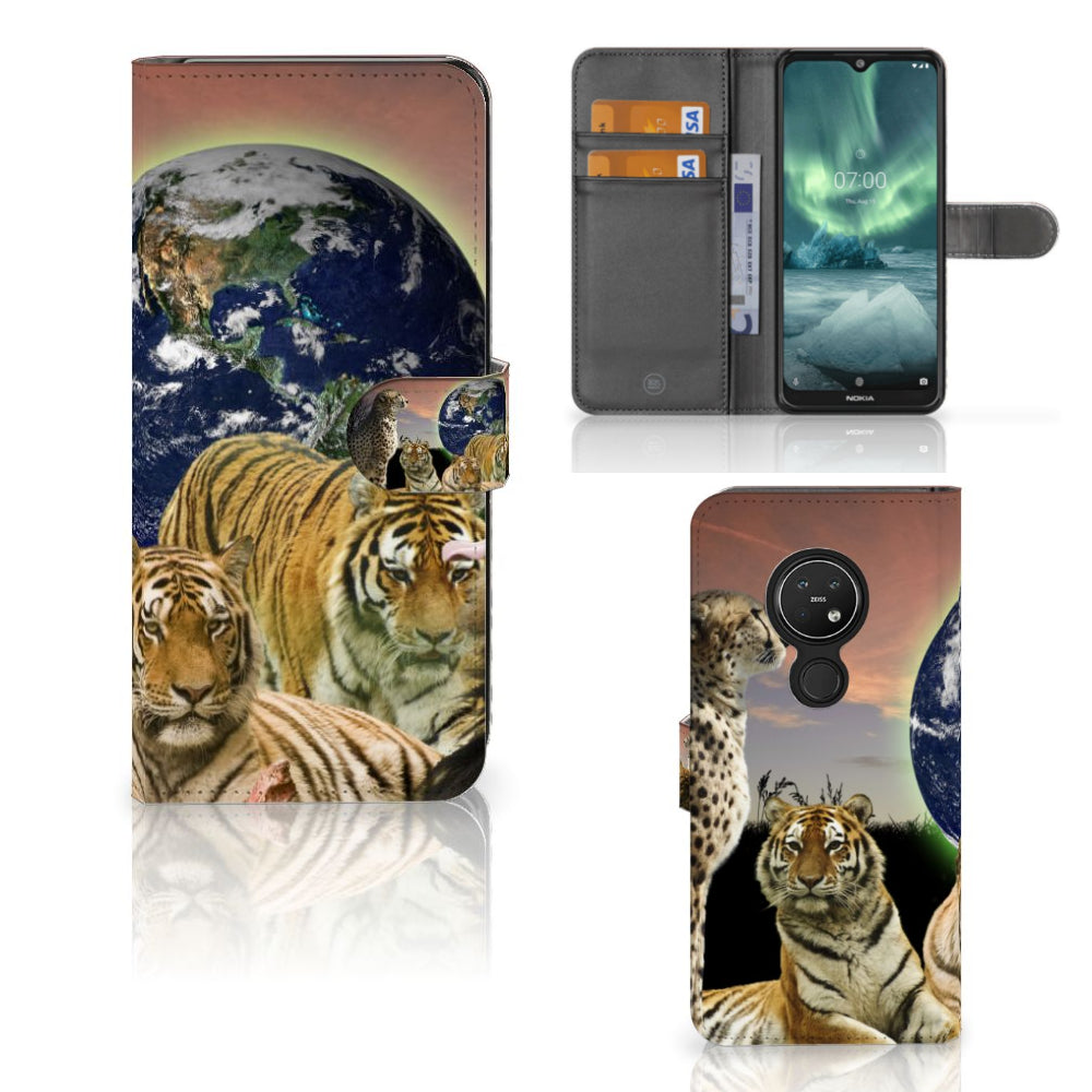 Nokia 7.2 | Nokia 6.2 Telefoonhoesje met Pasjes Roofdieren