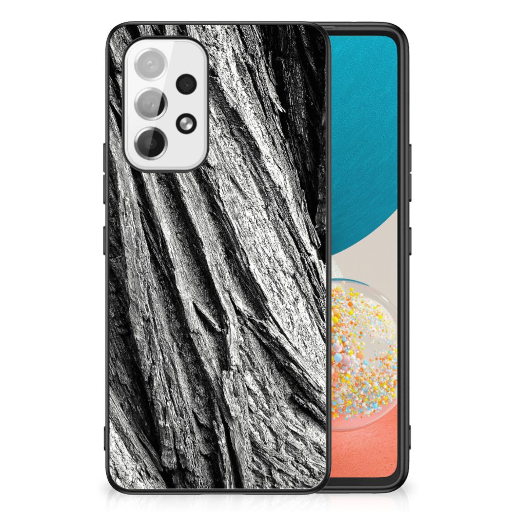 Houten Print Telefoonhoesje Samsung Galaxy A53 Boomschors Grijs