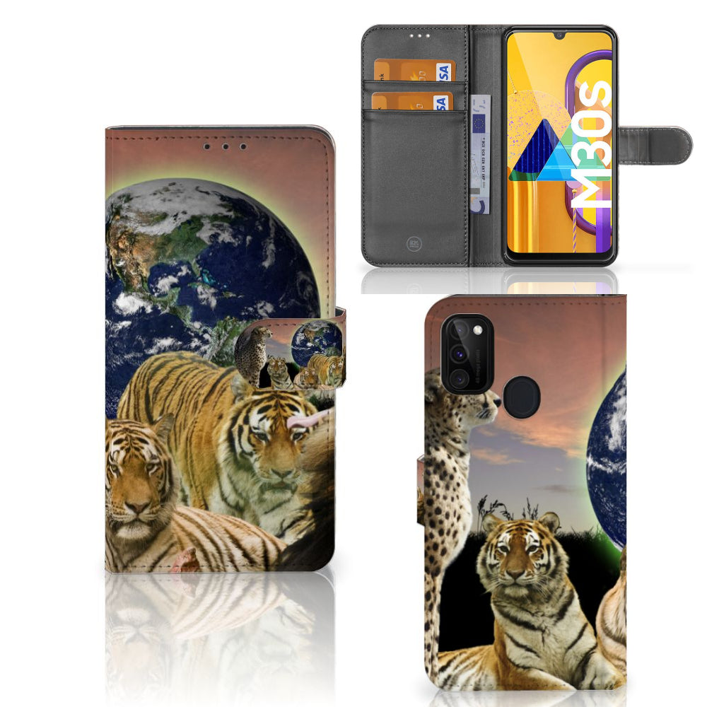 Samsung Galaxy M21 | M30s Telefoonhoesje met Pasjes Roofdieren