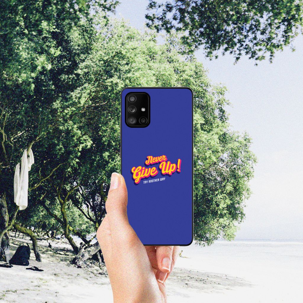 Samsung Galaxy A71 Telefoon Hoesje met tekst Never Give Up B2C Telecom