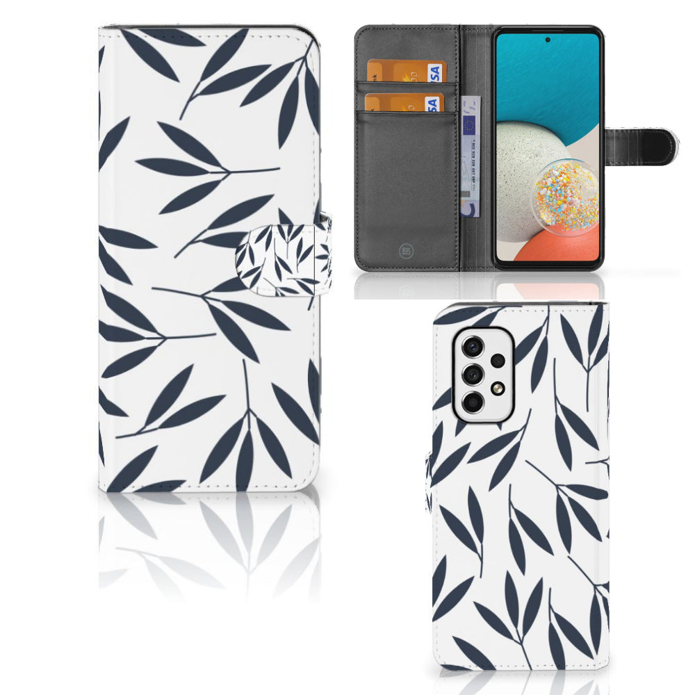 Samsung Galaxy A53 Hoesje Leaves Blue