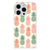 iPhone 15 Pro Siliconen Case Ananas met kleurrijke ananasprint op een lichte achtergrond.