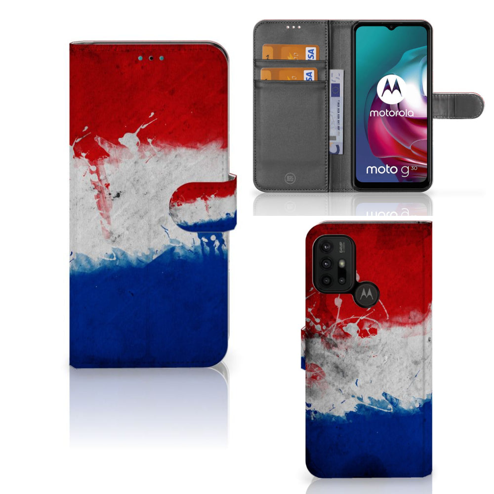 Motorola Moto G10 | G20 | G30 Bookstyle Case Nederland met design van de Nederlandse vlag.