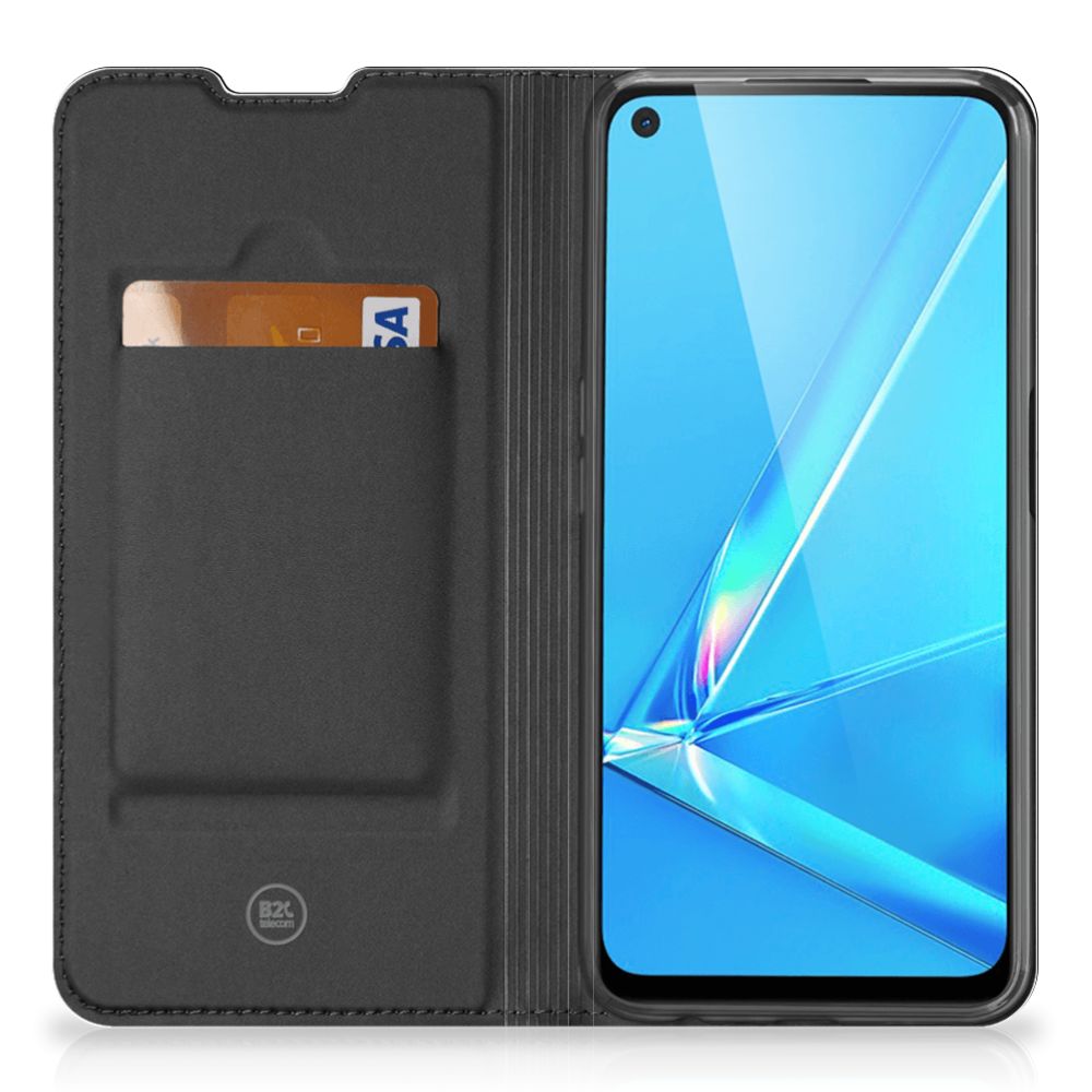 OPPO A52 | A72 Hoesje met Magneet Geruit Rood - B2C Telecom