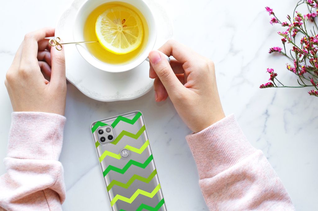 Motorola Moto G 5G TPU bumper Zigzag Groen B2C Telecom