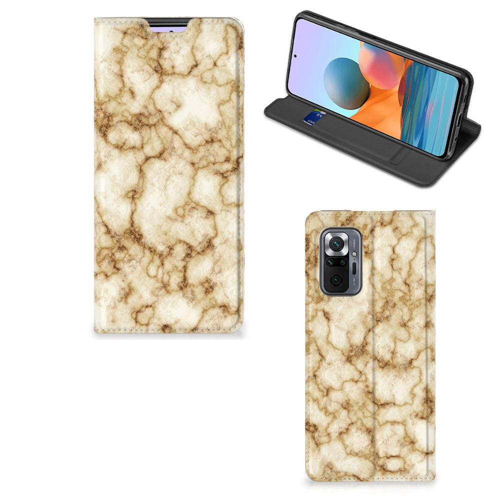 Xiaomi Redmi Note 10 Pro Standcase Marmer Goud