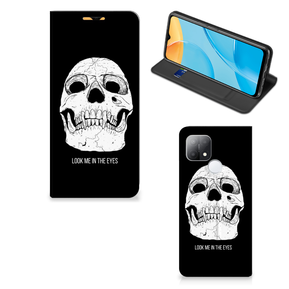 Mobiel BookCase OPPO A15 Skull Eyes - B2C Telecom