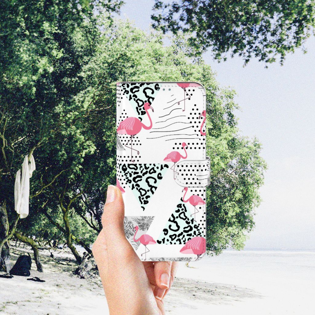 Nokia X10 | Nokia X20 Telefoonhoesje met Pasjes Flamingo Triangle