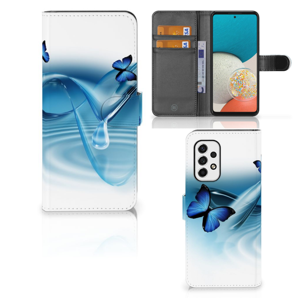 Samsung Galaxy A53 Telefoonhoesje met Pasjes Vlinders