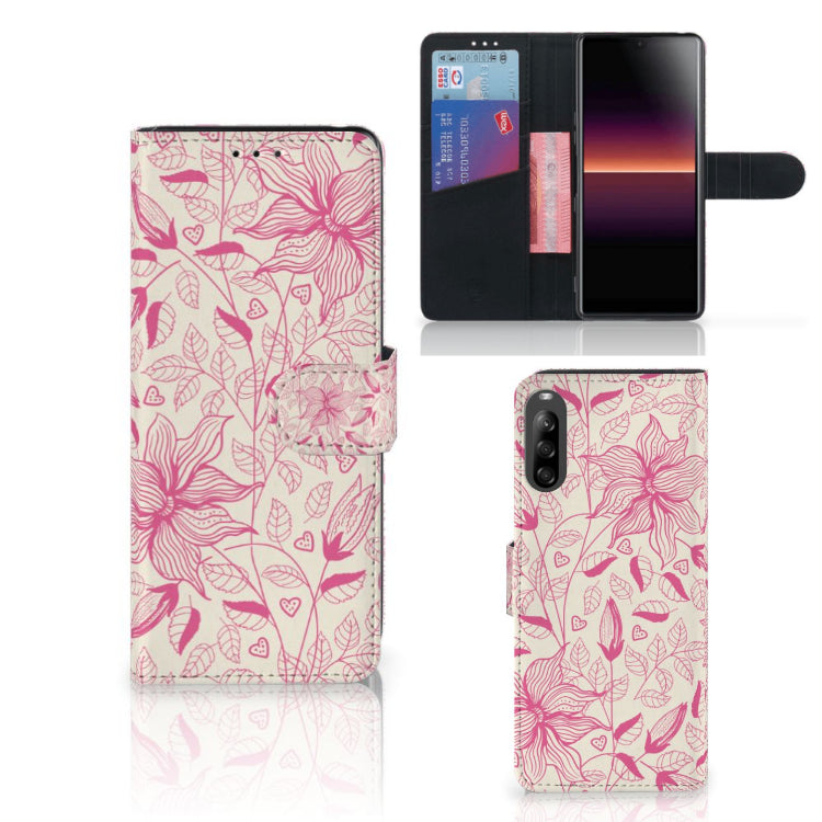 Sony Xperia L4 Hoesje Pink Flowers