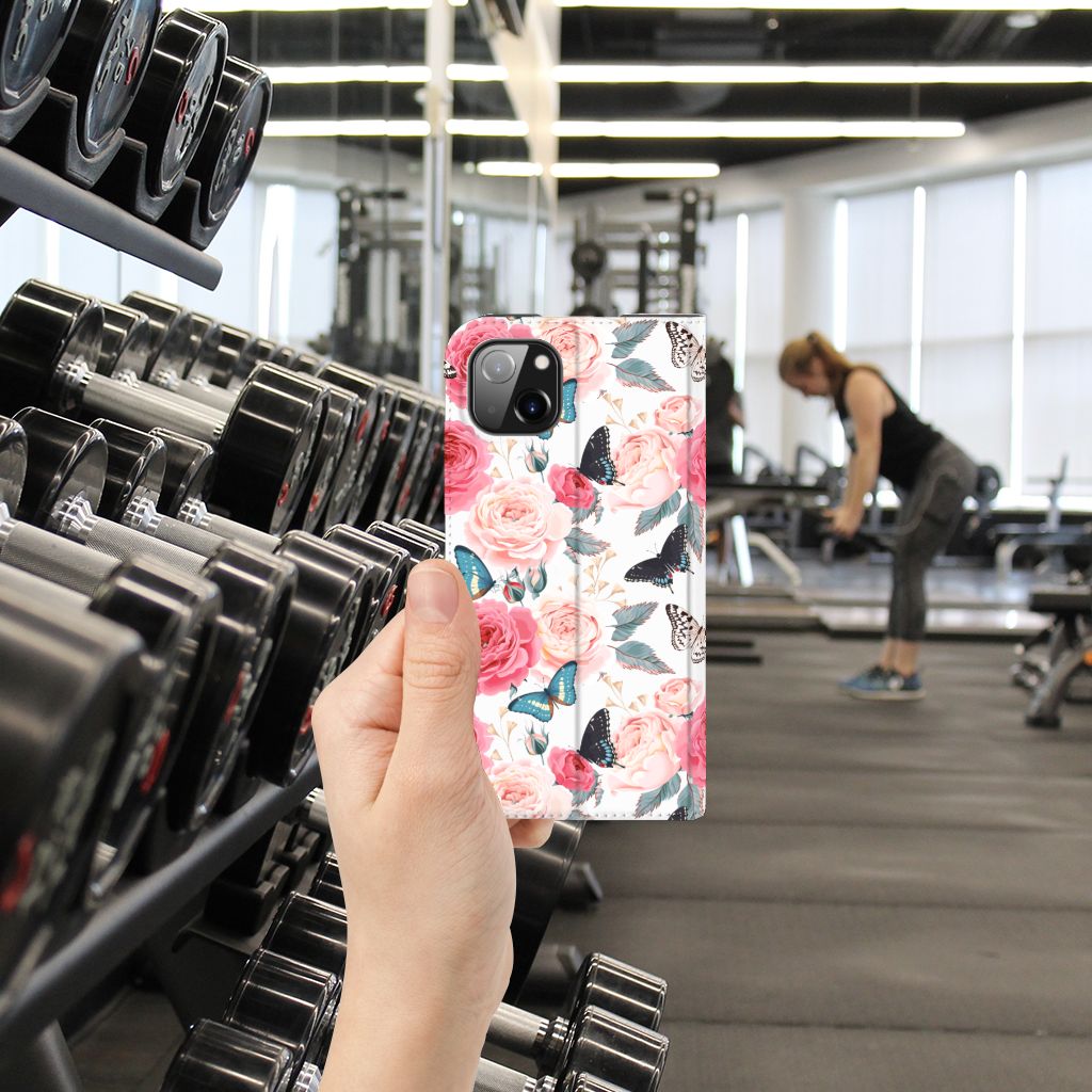 iPhone 14 Plus Smart Cover Butterfly Roses