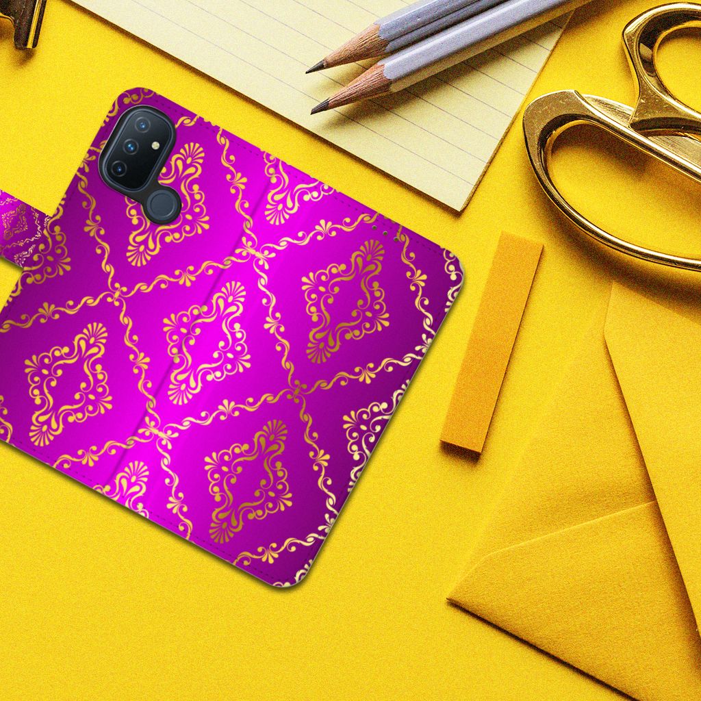 Wallet Case OnePlus Nord N100 Barok Roze