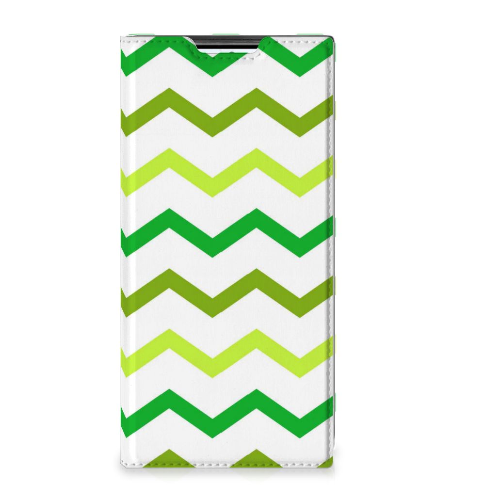 Samsung Galaxy S22 Ultra Hoesje met Magneet Zigzag Groen - B2C Telecom