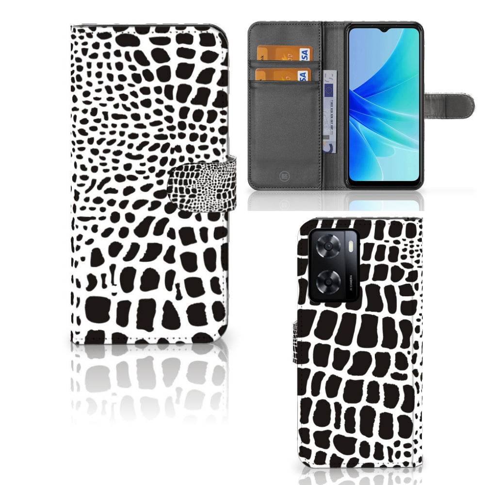 PPO A57 | A57s | A77 4G Telefoonhoesje met Pasjes Slangenprint