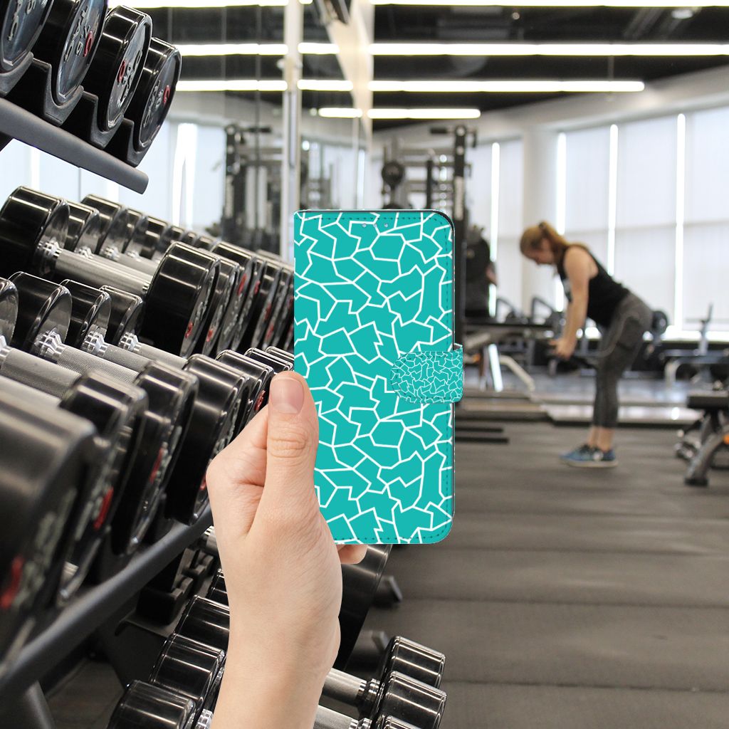 Samsung Galaxy A21s Hoesje Cracks Blue