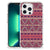 iPhone 13 Pro Max Doorzichtige Silicone Hoesje Aztec Paars met kleurrijk patroon op een transparante achtergrond.