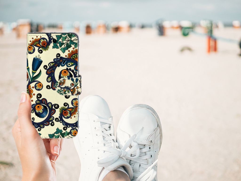 Wallet Case Samsung Galaxy M10 Barok Flower