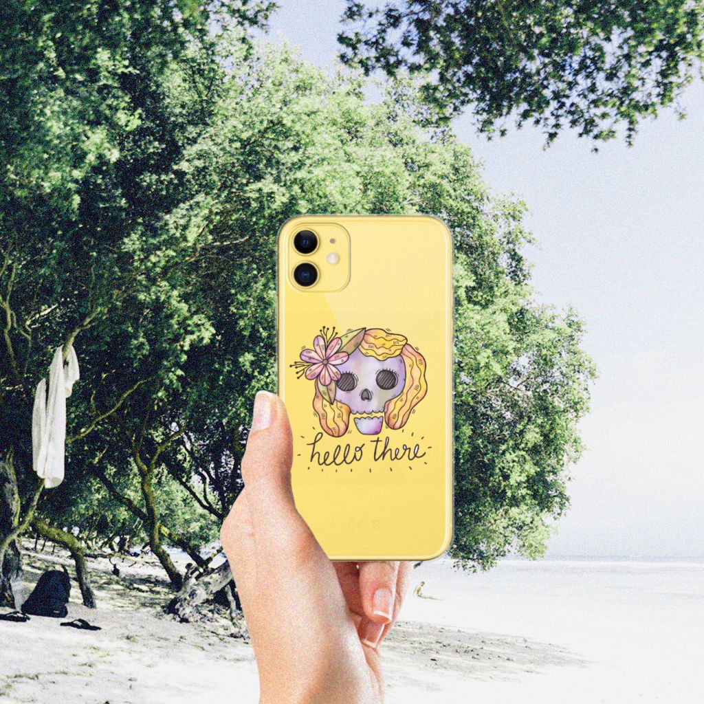 Silicone Back Case Apple iPhone 11 Boho Skull