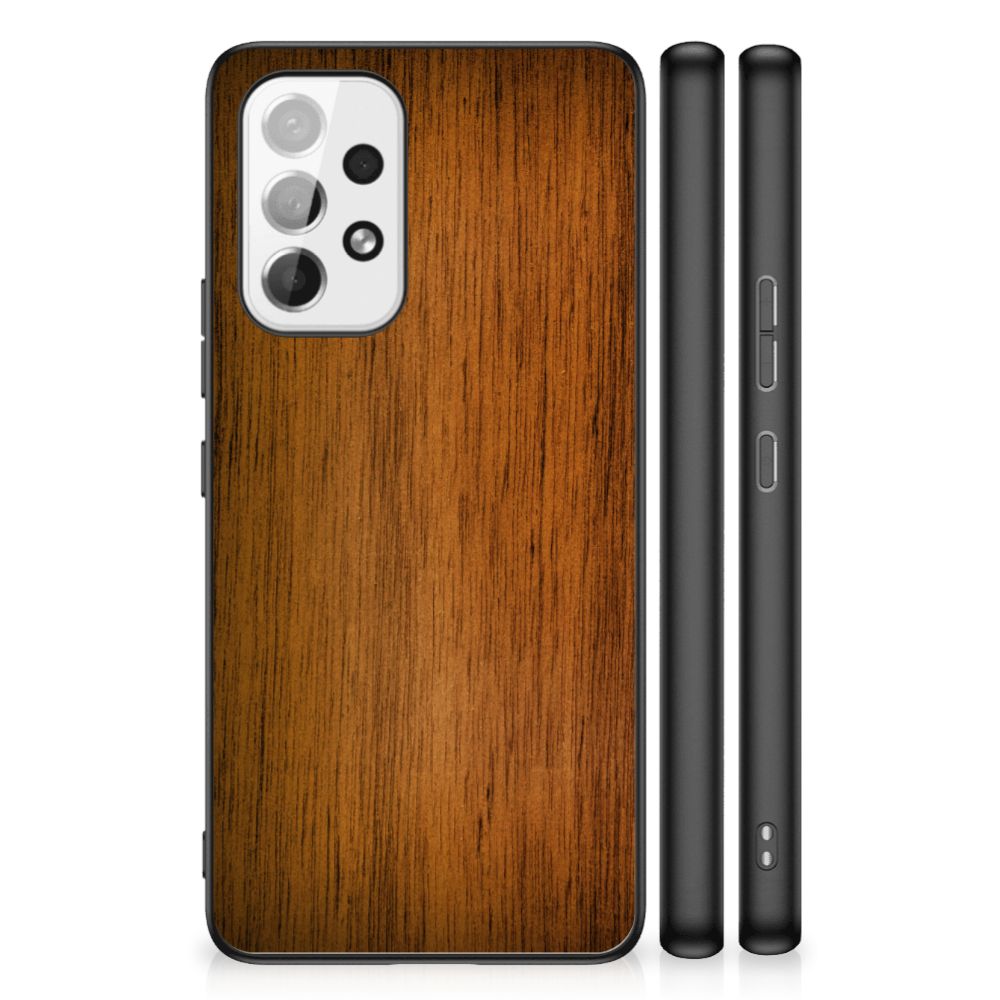 Samsung Galaxy A53 Houten Print Telefoonhoesje Donker Hout B2C Telecom