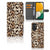 Samsung Galaxy A14 4G Telefoonhoesje met Pasjes Leopard in panterprint met magnetische sluitclip en ruimte voor pasjes.