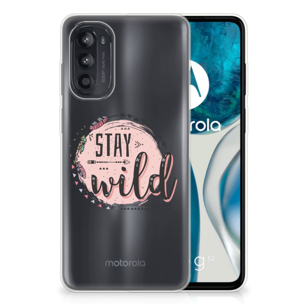 Motorola Moto G52/G82 Telefoonhoesje met Naam Boho Stay Wild B2C Telecom