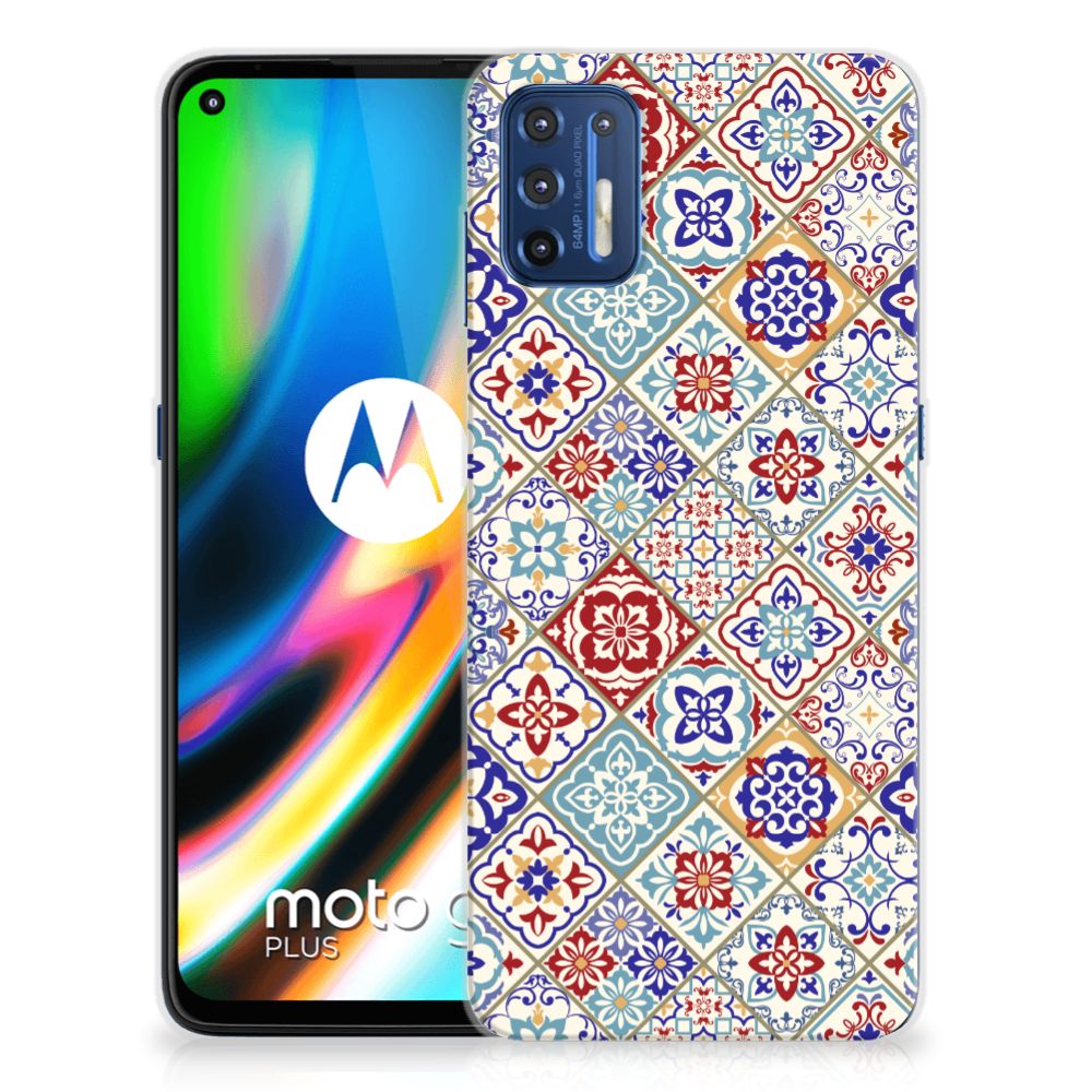Motorola Moto G9 Plus TPU Siliconen Hoesje Tiles Color B2C Telecom