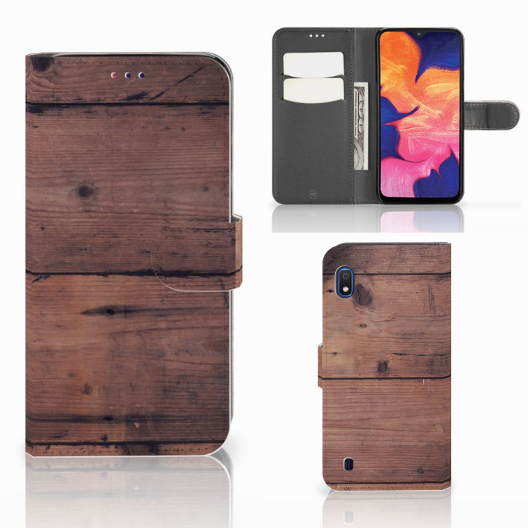 Samsung Galaxy A10 Book Style Case Old Wood