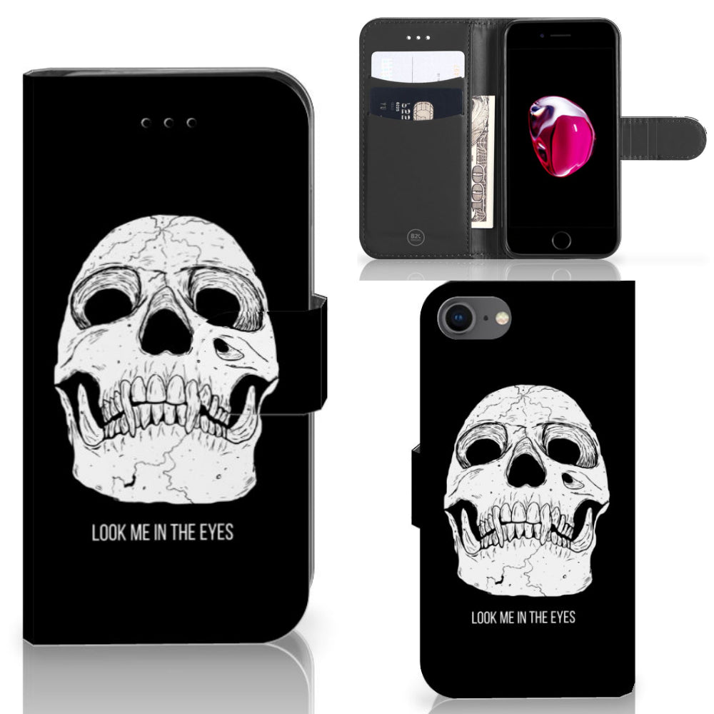 Telefoonhoesje met Naam iPhone 7 | 8 | SE (2020) | SE (2022) Skull Eyes