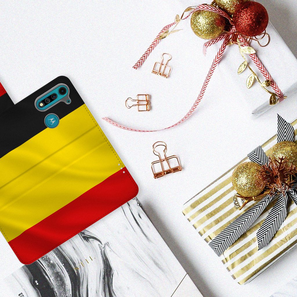 Motorola G8 Power Lite Bookstyle Case Belgische Vlag