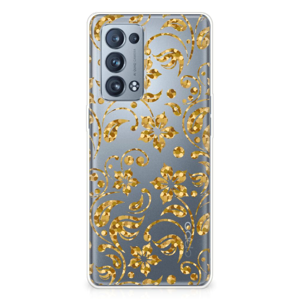 OPPO Reno 6 Pro Plus 5G TPU Case Gouden Bloemen
