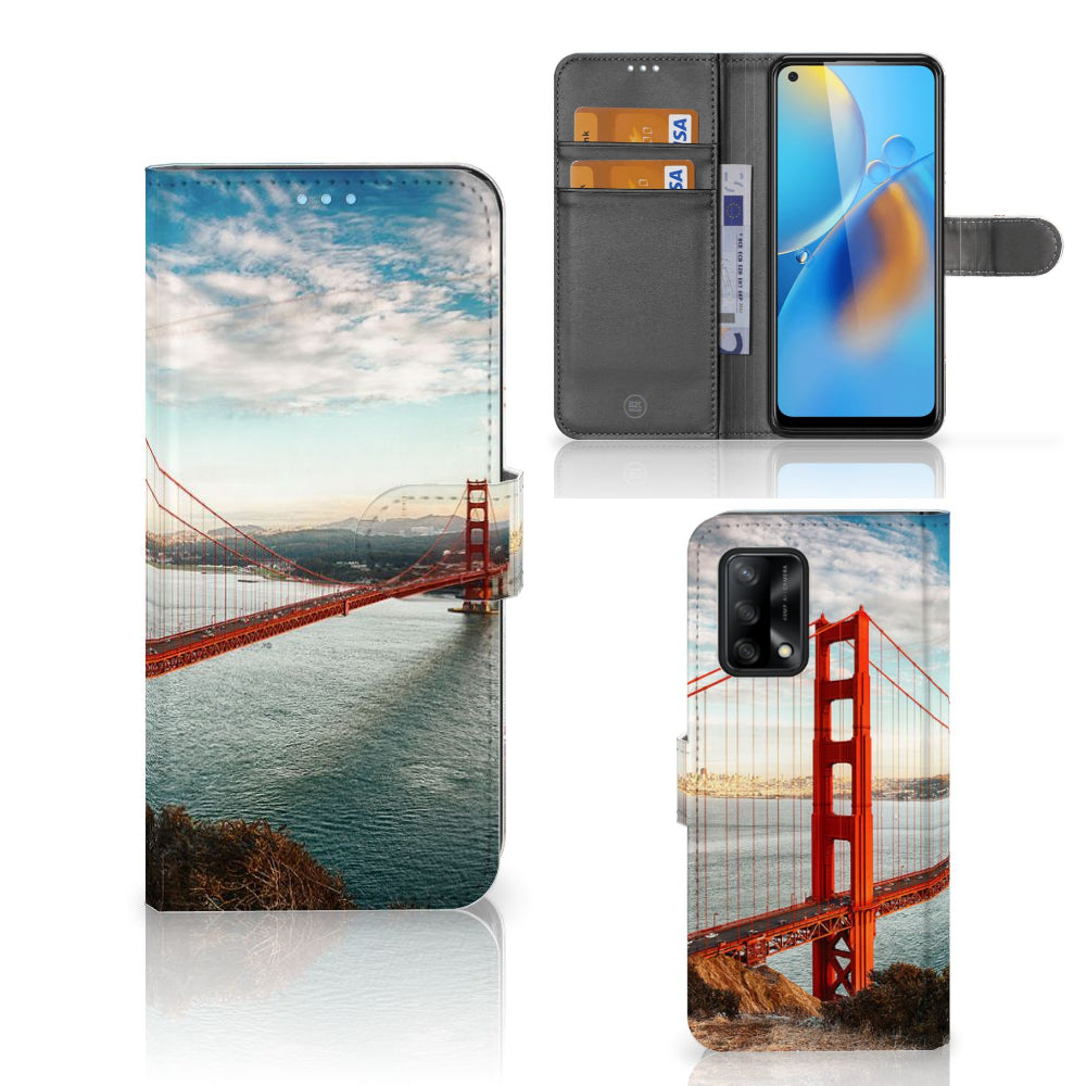 OPPO A74 4G Flip Cover Golden Gate Bridge