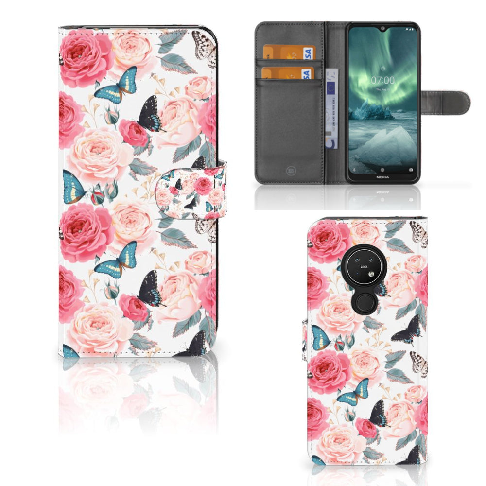 Nokia 7.2 | Nokia 6.2 Hoesje Butterfly Roses