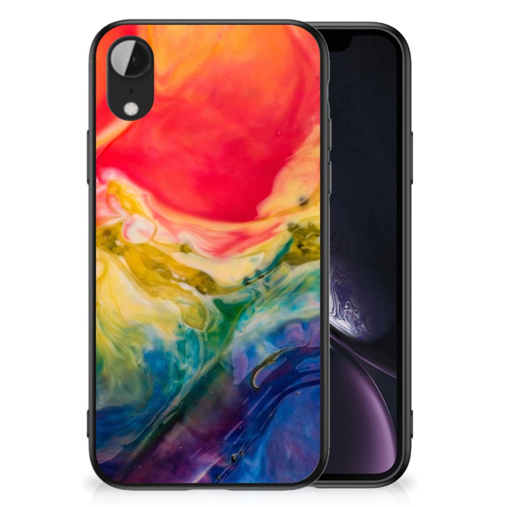 Kleurrijke Telefoonhoesje Apple iPhone XR Watercolor Dark